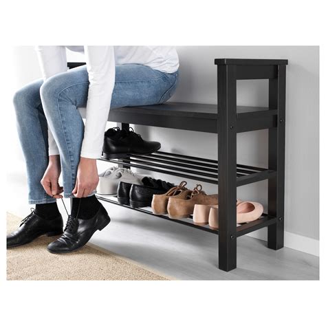 HEMNES Bench with shoe storage, black